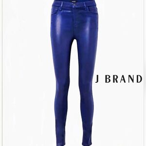 J Brand Maria Luxe Coated Leather Look High Rise Skinny Jeans in Blueberry 25